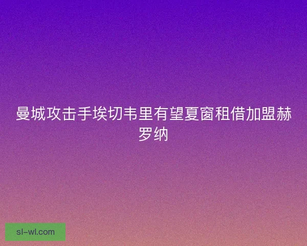 曼城攻击手埃切韦里有望夏窗租借加盟赫罗纳
