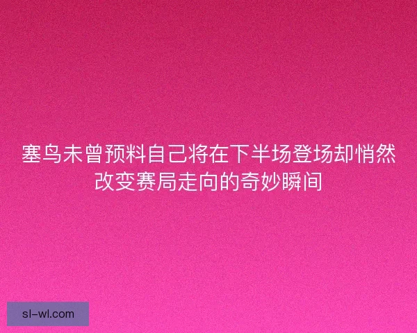 塞鸟未曾预料自己将在下半场登场却悄然改变赛局走向的奇妙瞬间