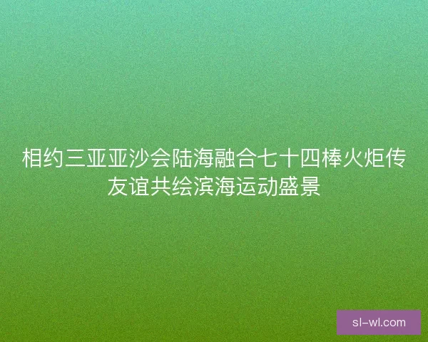 相约三亚亚沙会陆海融合七十四棒火炬传友谊共绘滨海运动盛景
