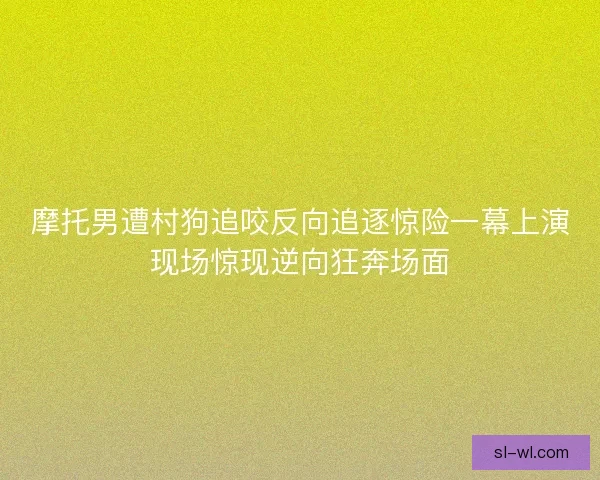 摩托男遭村狗追咬反向追逐惊险一幕上演现场惊现逆向狂奔场面