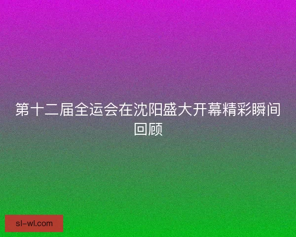第十二届全运会在沈阳盛大开幕精彩瞬间回顾