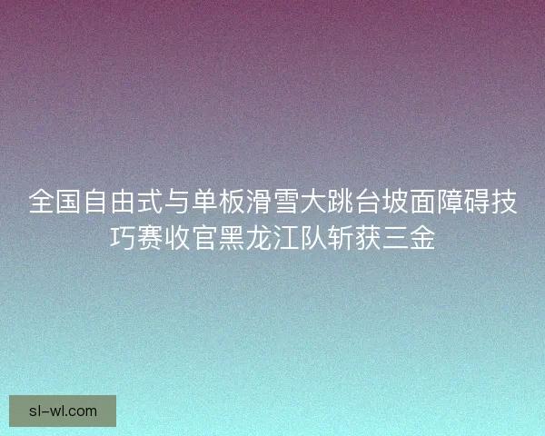 全国自由式与单板滑雪大跳台坡面障碍技巧赛收官黑龙江队斩获三金